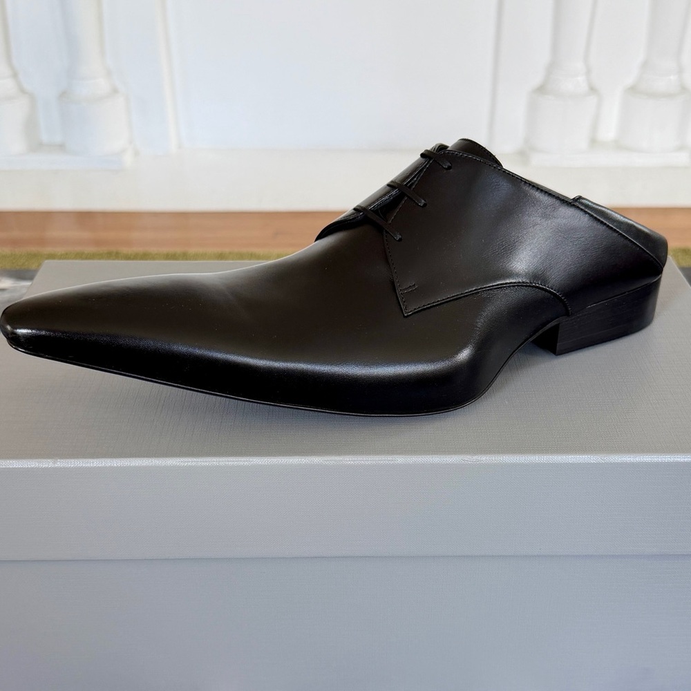 NIB $1,450 Balenciaga Opera Leather Runway Dress Shoe Size Slide 40/7 - Picture 4 of 16